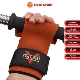 Găng Tay Tập Gym - Dây Kéo Lưng Valeo Chất Liệu Da Bò (Lifting Straps) - Hỗ Trợ Deadlift