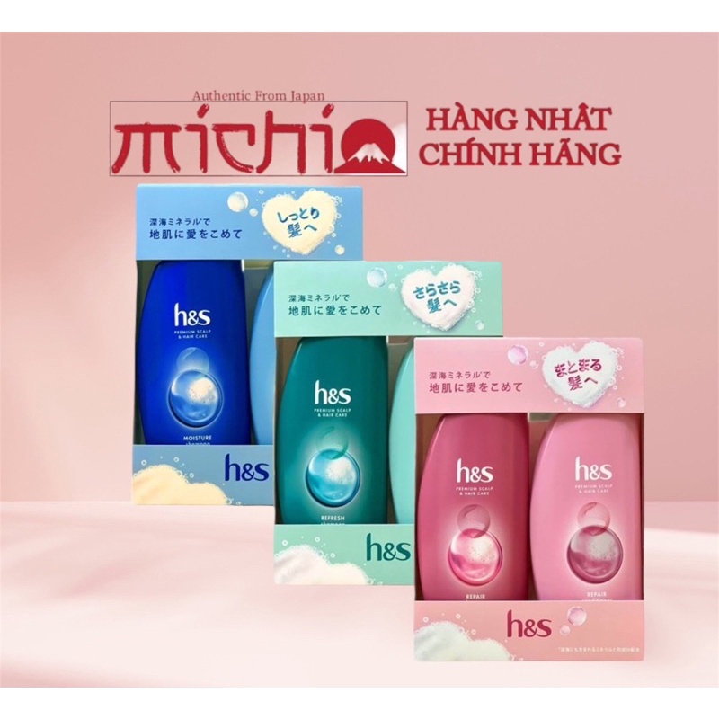 Bộ dầu gội đầu HS Nhật Bản cho tóc hư tổn và ngừa gàu, cặp gội xả H&S cho tóc gàu ngứa (mẫu mới)