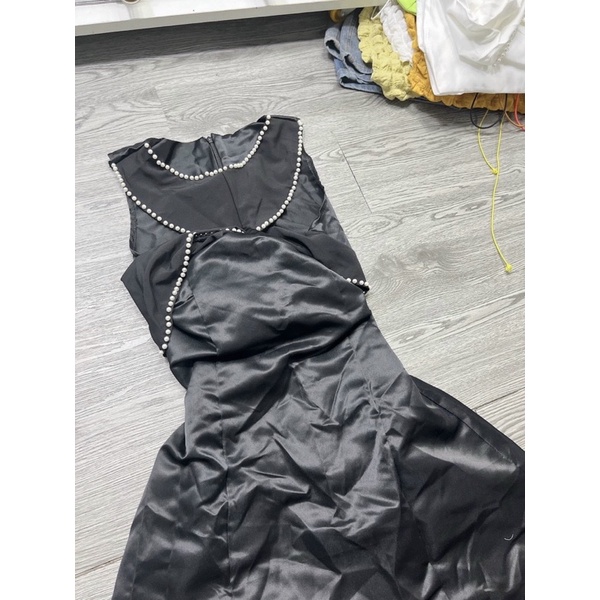 Đầm Dây Thắt Vai Xoè Tapta Cúp Nhún Chéo Ngực