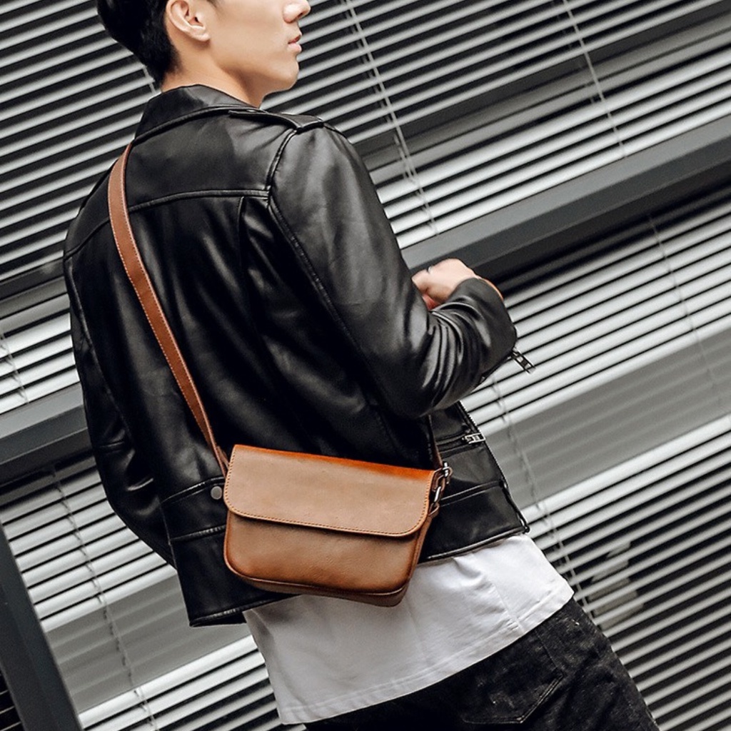 Túi Đeo Chéo Nam Da Bò Cao Câp BASIC, Trẻ Trung, Hiện Đại