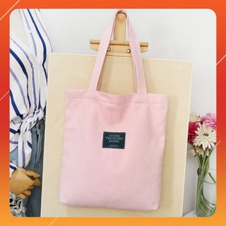 Túi tote vải canvas đeo chéo đi học trơn size 35cm vừa tập vở tài liệu a4, vừa khoảng 3 bộ đồ T7322