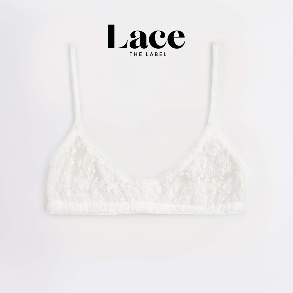 Áo, quần lót Charmi hoa nhí trắng kèm đệm mỏng Lace.thelabel