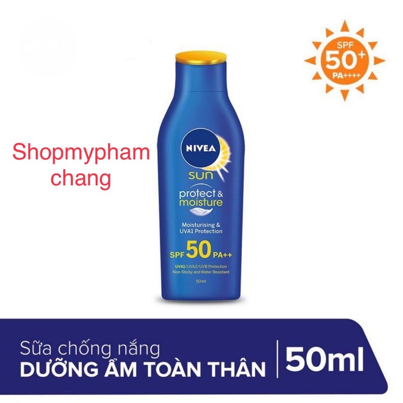 Sữa chống nắng NIVEA dưỡng ẩm da toàn thân SPF50+ PA++++ 50ml