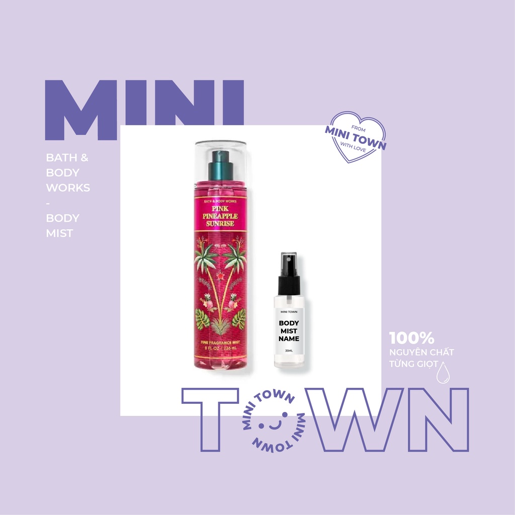 PINK PINEAPPLE SUNRISE - Mẫu Thử Xịt Thơm Lưu Hương Toàn Thân Bath & Body Works Fine Fragrance Mist