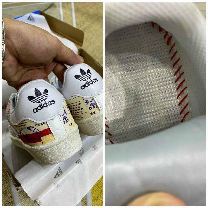 Giày_thể thao sneakers Adidas mũi sò họa tiết Adidas clover SUPERSTAR Kentaro Okawara - mới nhất Full box bill 2023