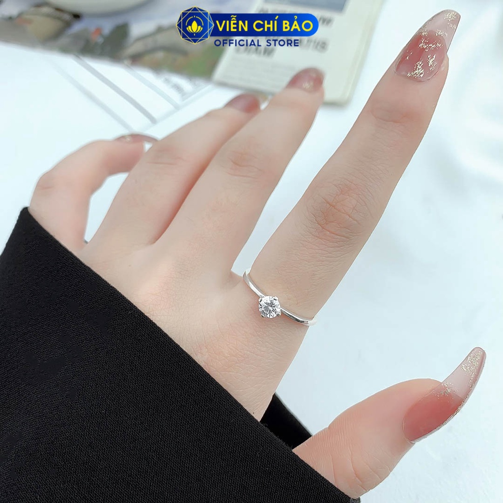 Nhẫn bạc nữ đá pha lê chất liệu bạc 925 thời trang phụ kiện trang sức Viễn Chí Bảo N400139