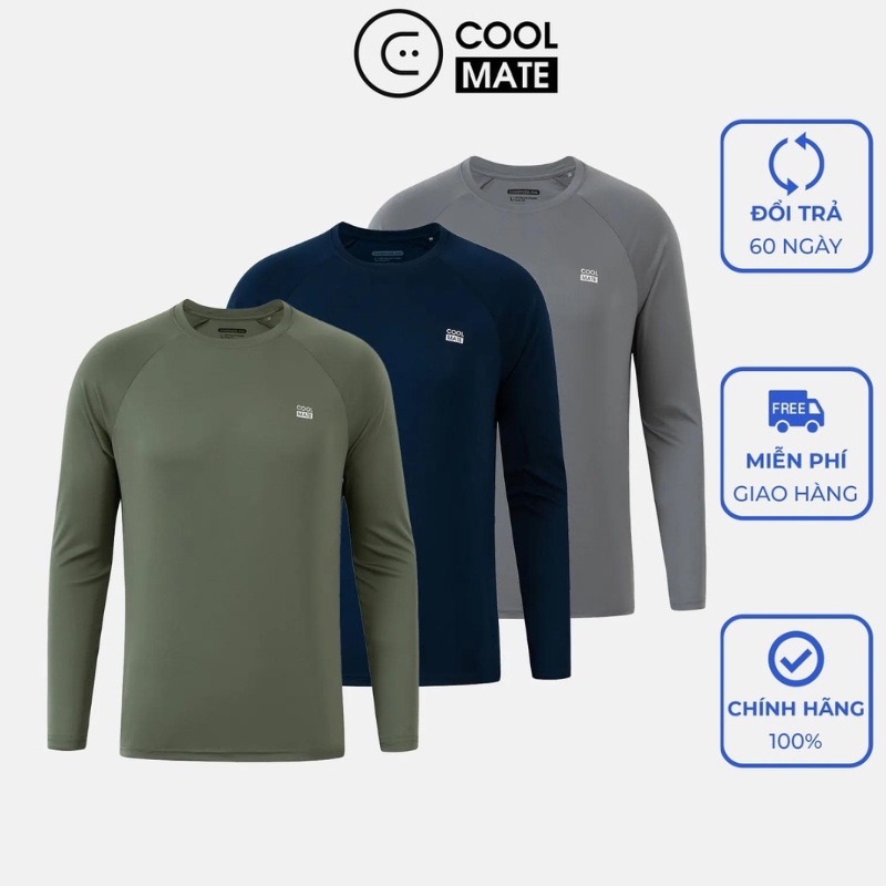 Combo 03 Áo thun thể thao dài tay nam Active - thương hiệu Coolmate