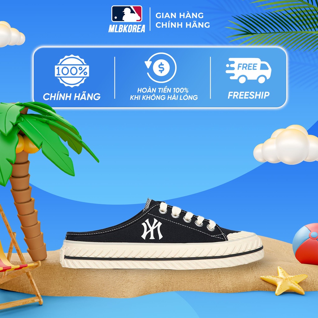 Giày MLB Playball Origin Mule Màu Đen Chính Hãng (MD)
