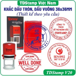 Khắc dấu tròn Công Ty, Dấu Logo theo yêu cầu, đường kính 36-38mm
