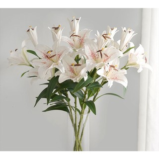  Hoa Ly Size lớn 21cm Chất liệu PU cao cấp - Hàng loại 1 y hệt ảnh - Hoa lụa Hoa giả nhập khẩu 