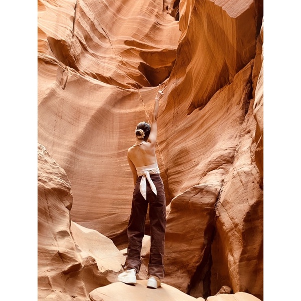 Quần nâu ống đứng H&M eo 58-62