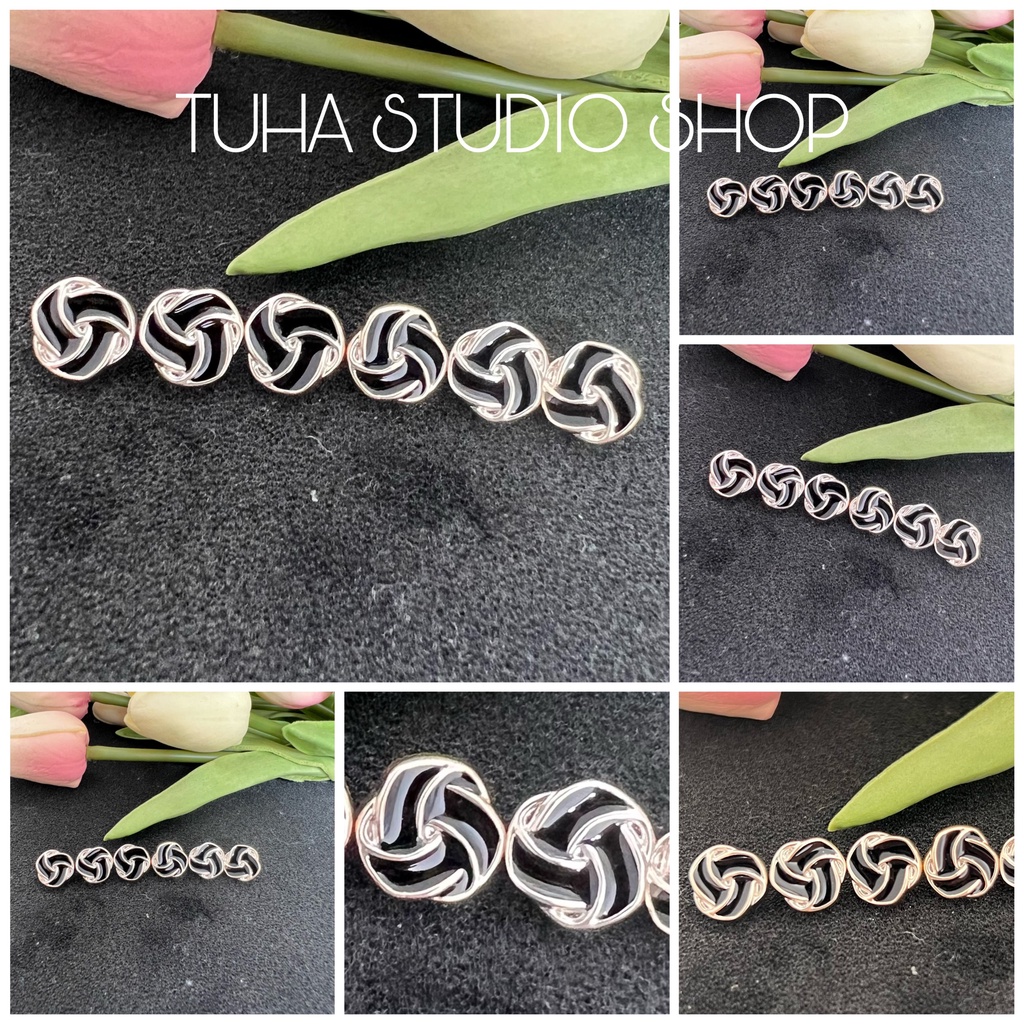 Cúc khuy nút đính khâu may vá áo sơ mi nữ tròn hình đen 1cm 1,1cm 1,2cm