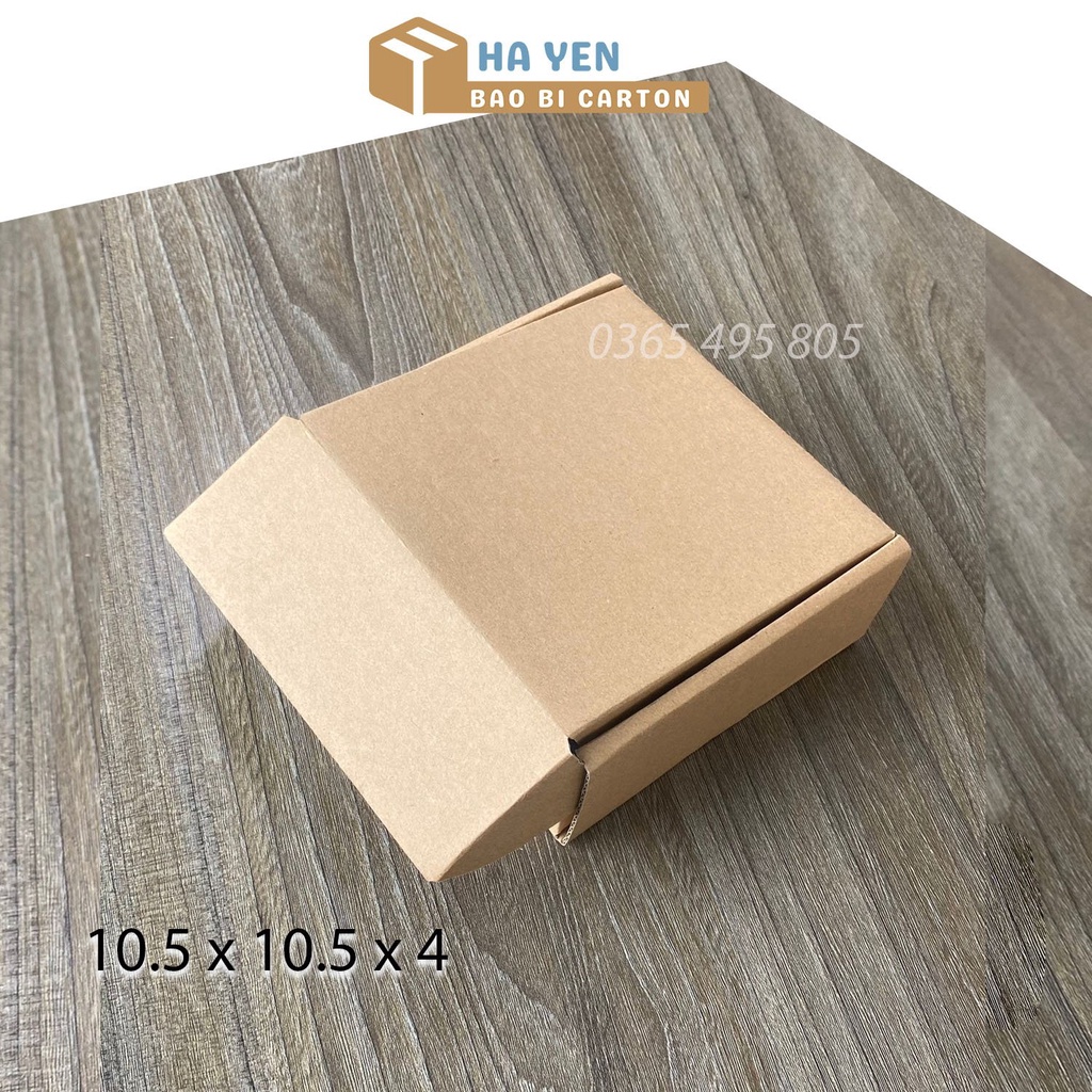 10.5 x 10.5 x 4 cm - 1 Hộp carton nắp gập 10,5x10,5x4 cm