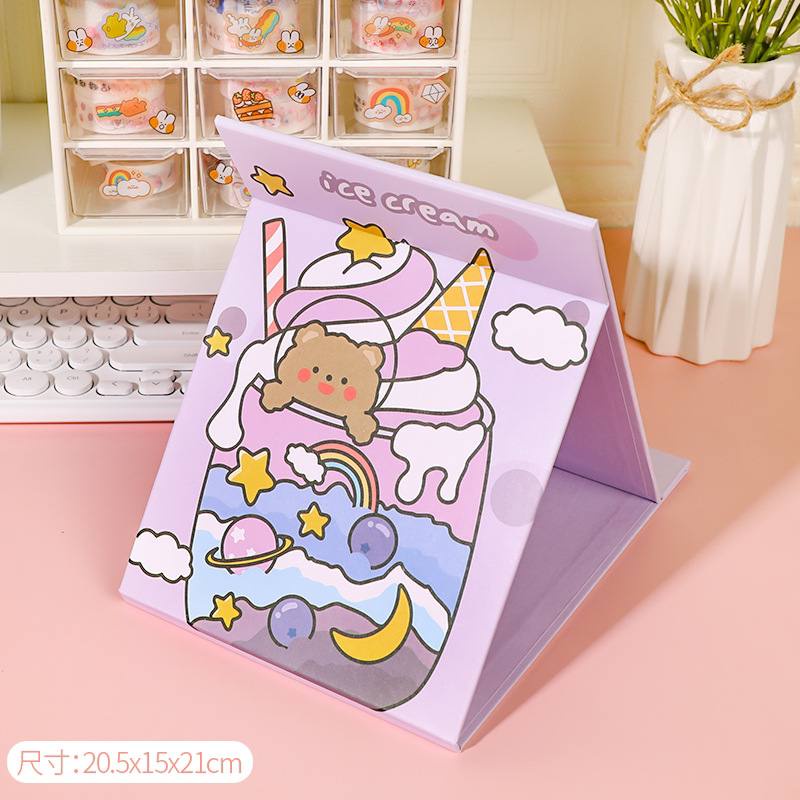 Gương để bàn gấp gọn đáng yêu, gương soi để bàn hoạt hình cute GDB1