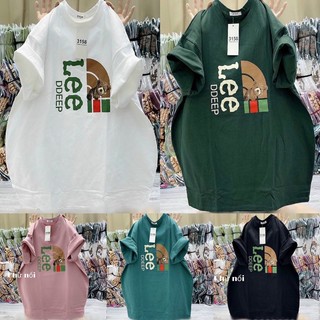 Áo thun cotton Quảng Châu gấu Lee in nổi dáng rộng siêu đẹp