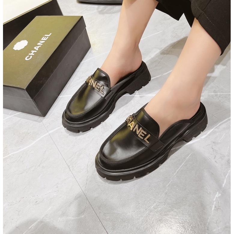 Giày sục nữ 5p da tag chữ Nguyên hộp hãng cao cấp super