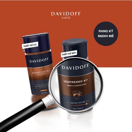 [Chính hãng] Cà phê hòa tan cao cấp Davidoff Espresso 57 (Tchibo Đức) lọ 100g