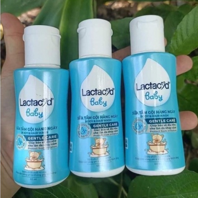 Sữa Tắm Gội Giảm Rôm Sảy và Hăm Kẽ LACTACYD Bb 60ml