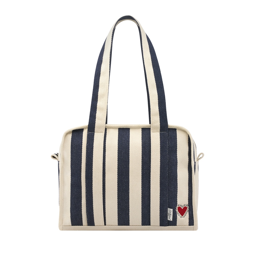 Túi đeo vai/Woven Stripe Tall Zipped Tote - Hand Drawn Candy Stripe