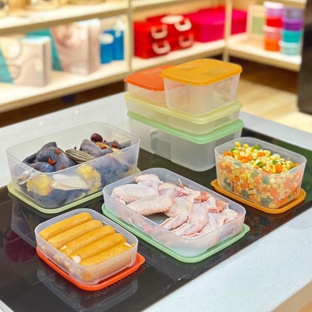 Bộ hộp trữ đông Tupperware Freezermate Colorful Set 8 - Bảo hành trọn đời - Nhựa nguyên sinh PP số 5 - An toàn sử dụng