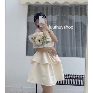 Váy đầm thiết kế 2 tầng xòe