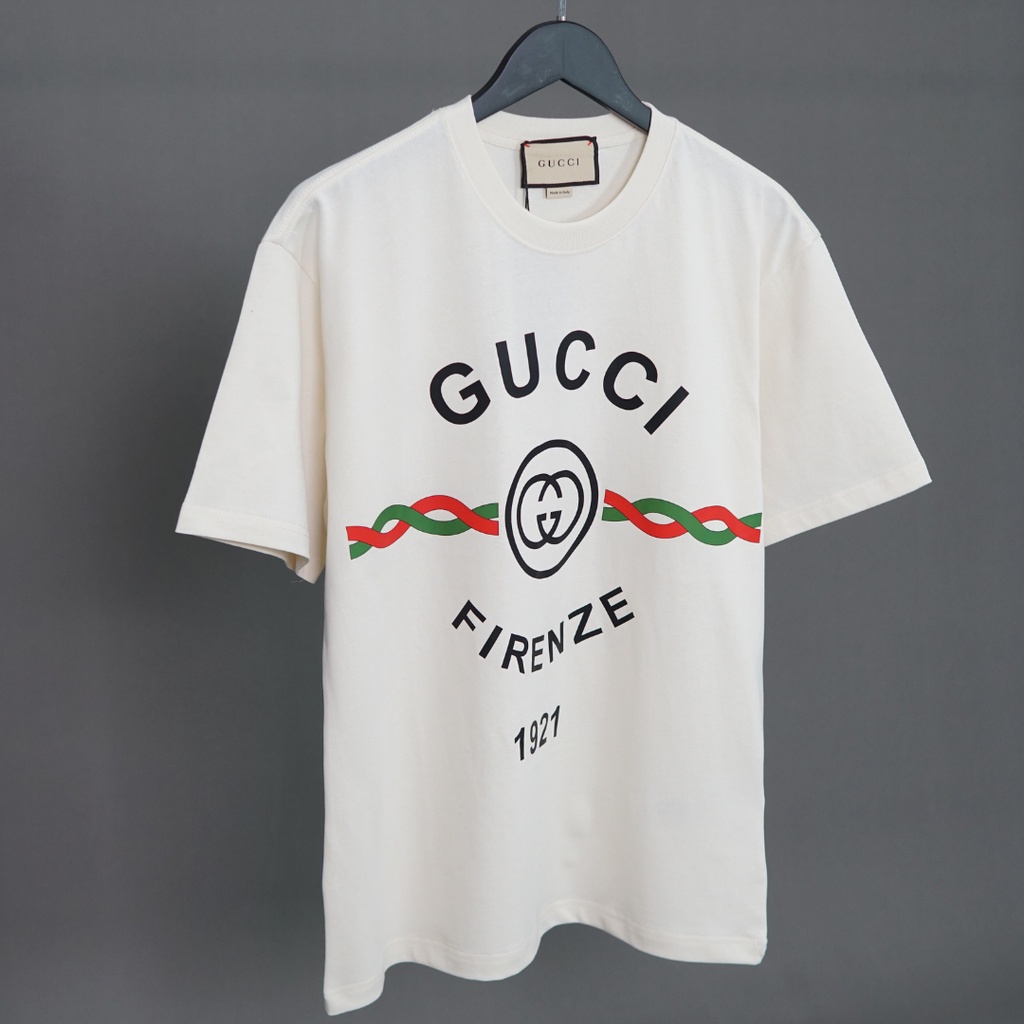 Áo Gucci FIrenzen 1921 nam nữ tay lỡ form rộng chất vải cotton Áo gucci nam nữ phong cách luxury and casual