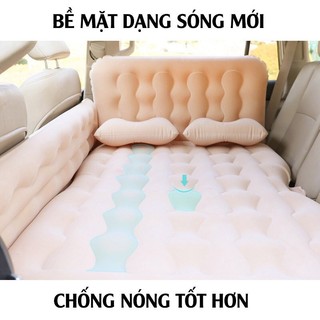 (Loại 1) Giường đệm hơi ô tô, xe hơi cao cấp kèm bơm điện, 2 gối, Chân đế rời