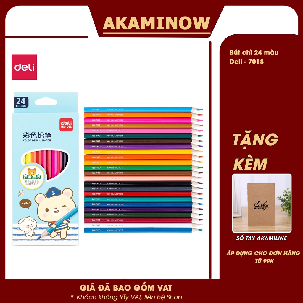 Bút Chì Hộp Deli 7018 (SET 24 MÀU) Chính Hãng