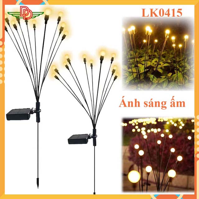 Đèn Đom Đóm Năng Lượng Mặt Trời - ánh trắng và ánh sáng vàng- lk0415-6 heads