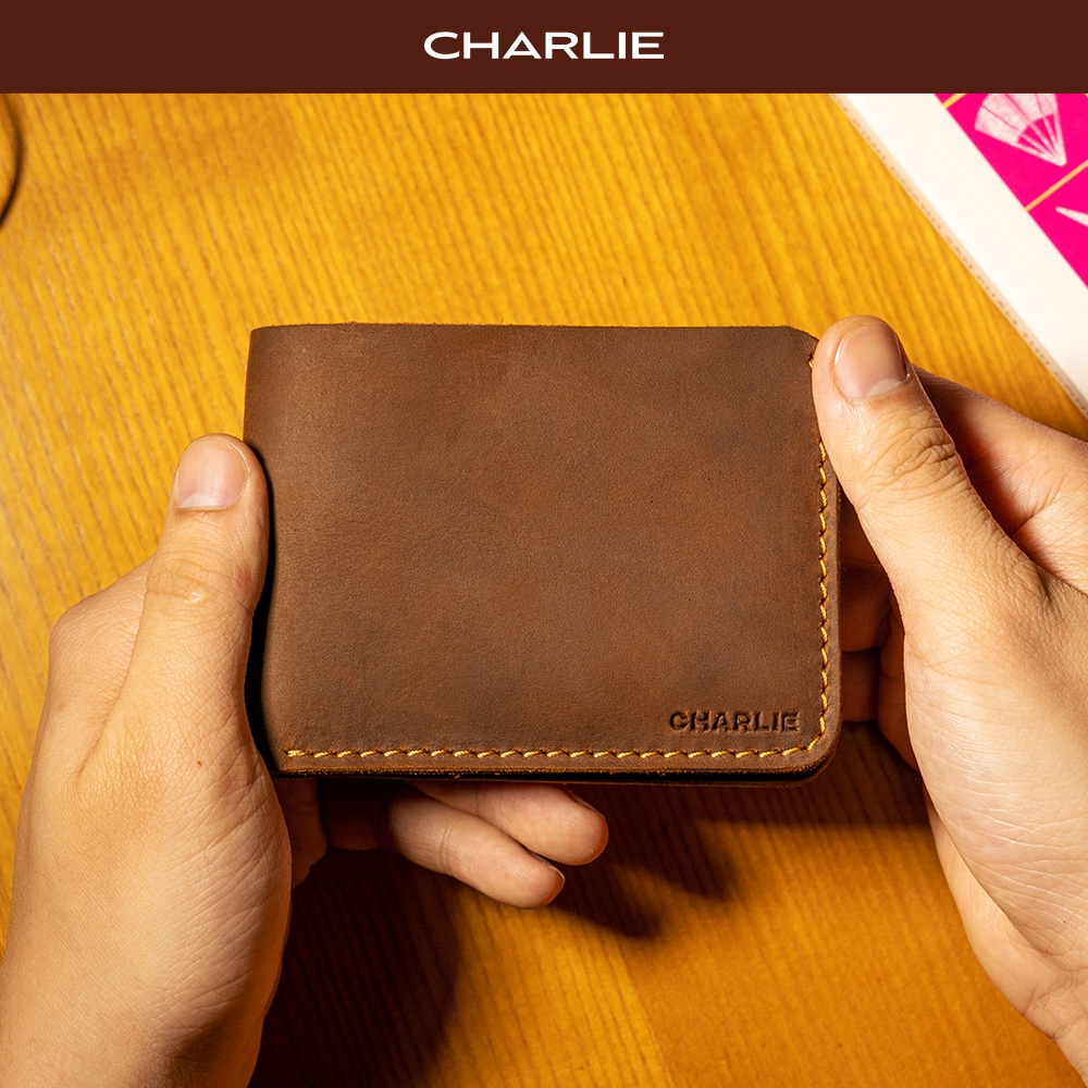 Ví Nam Da Bò Sáp Thương Hiệu Charlie Leather Goods