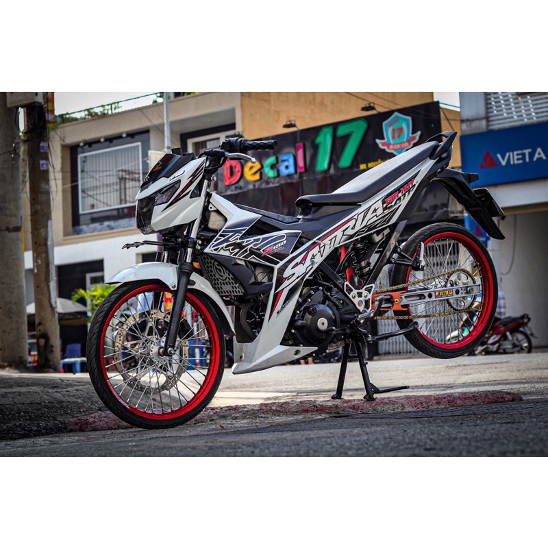 Tem satria trắng tem chế trắng đen