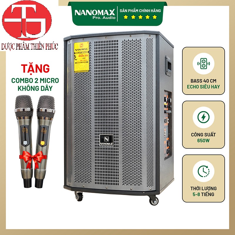 [HCM] Loa kéo di động Nanomax SK-15x7 ( 4 tấc ) - Hàng Chính Hãng - Công Ty Thiên Phúc