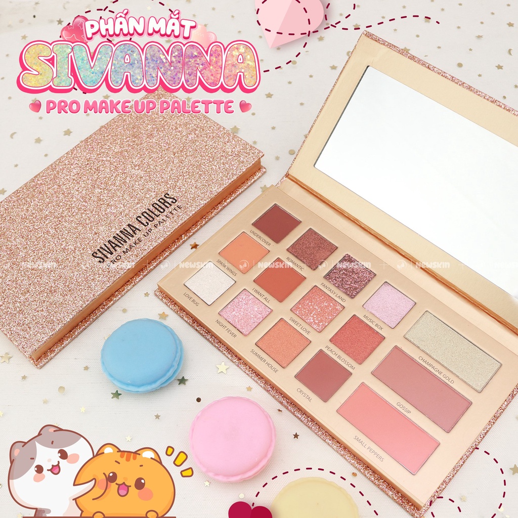 Bảng màu mắt kim tuyến Sivanna Pro Makeup Palette HF2009