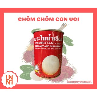 Chôm chôm đóng lon hiệu con voi thái lan - hộp 565gr