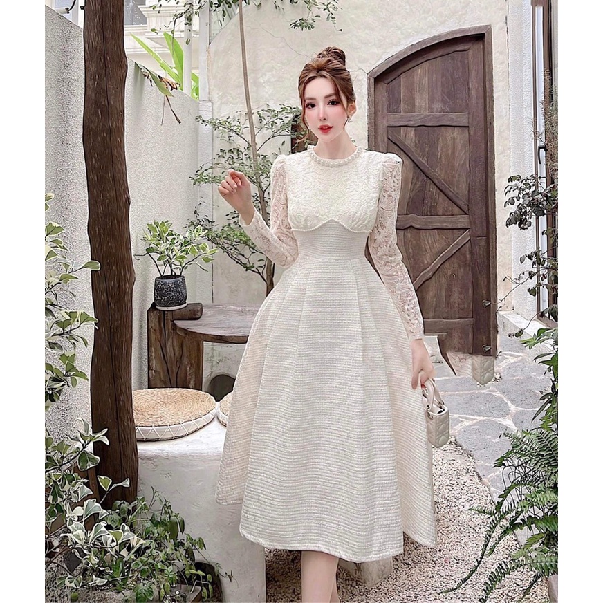 Đầm thiết kế sang chảnh_ dạ tay ren ha