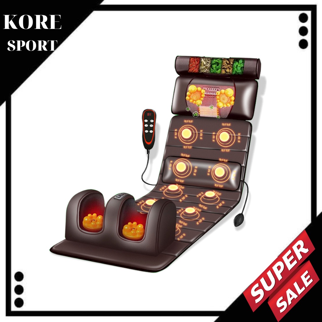 Thảm/Đệm Massage Toàn Thân 9 Chế Độ Mát-Xa, Động Cơ Xoay Đảo Chiều - Chất Liệu Da Cao Cấp