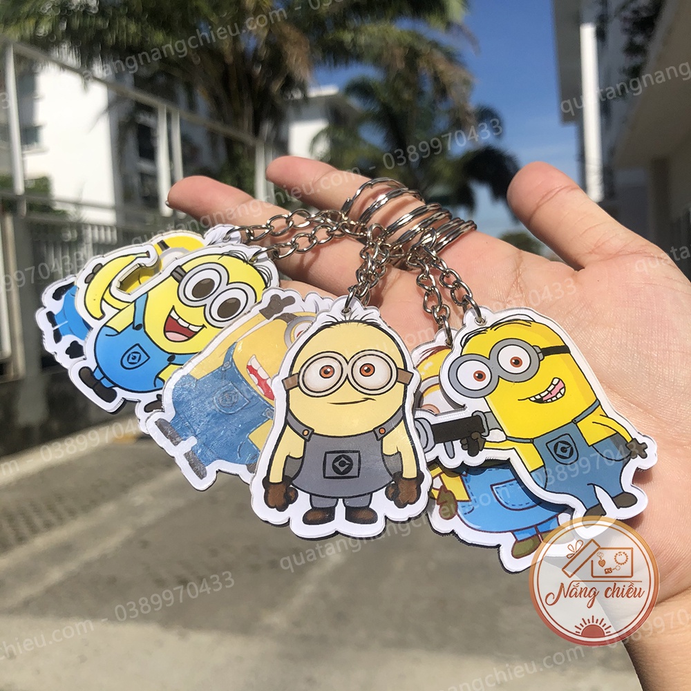 Móc khóa in hình minion cute ngộ nghĩnh tỉ mỉ - Móc khóa treo balo chìa khóa xe