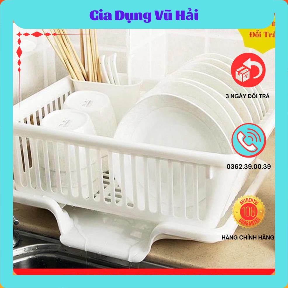 Giá để bát đĩa, kệ chạn úp chén đũa đa năng kèm khay hứng nước, sạch sẽ tiện dụng