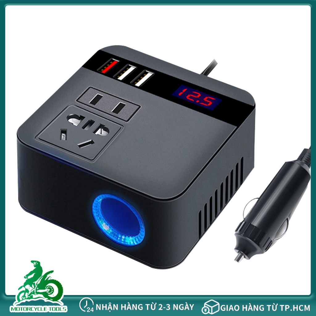 HCM Kecia Car Inverter (Magic Cube 12V/24V Universal White) cắm laptop trên ô tô,Biến tần 12V/24V sang 220V cho ô tô