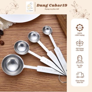 Bộ 4 muỗng đong định lượng pha chế, Bộ thìa muỗng đong Inox cao cấp không gỉ