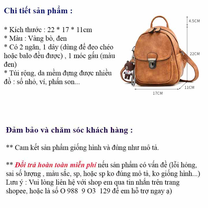BALO NỮ THỜI TRANG KHÓA SẬP TẶNG MÓC CHUỘT B2