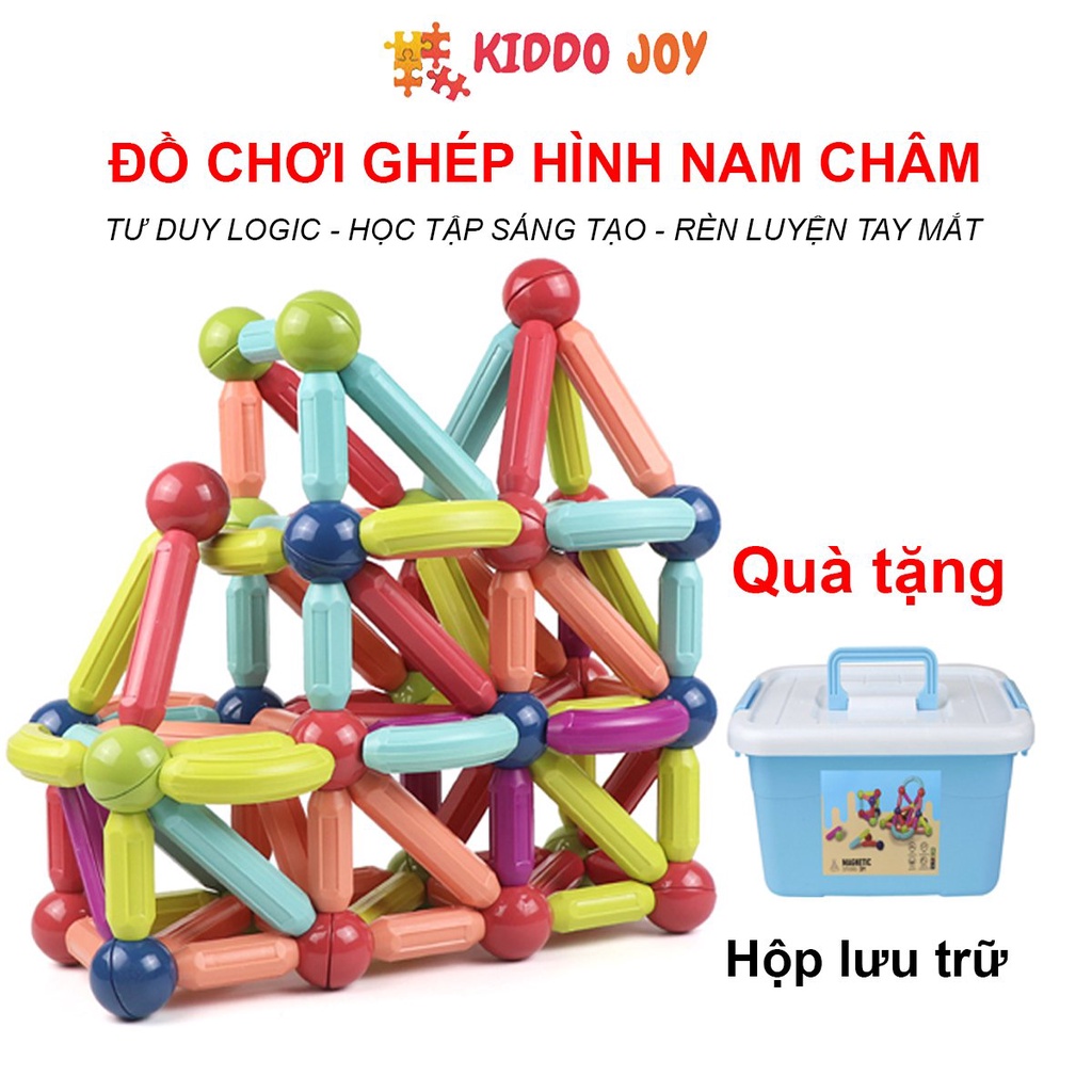 Đồ chơi ghép hình nam châm, bộ xếp hình từ tính, đồ chơi giúp bé phát triển tư duy thông minh 25 / 42 / 64 /130 chi tiết