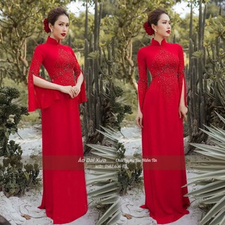 Áo dài cô dâu cưới hỏi truyền thống lv09