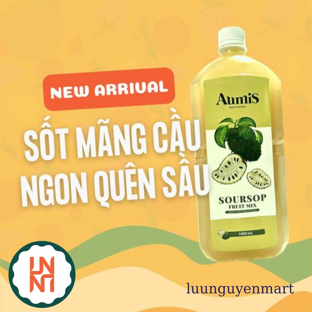 Mứt Mãng Cầu AUMIS Làm Trà Trái Cây, Trà Sữa - Chai 1L