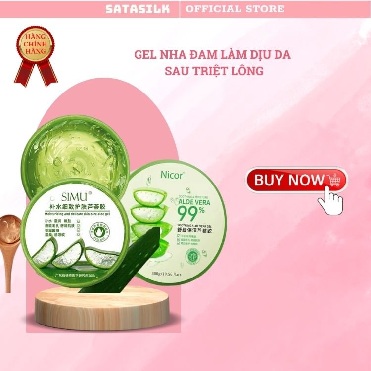 Gel nha đam lô hội Aloe Vera 99% 300ml dưỡng ẩm phục hồi da cháy nắng, se khít lỗ chân lông mặt nạ ngủ