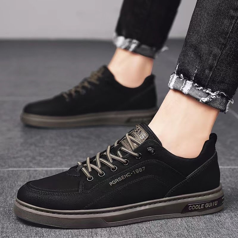 Giày nam sneaker phong cách trẻ, thiết kế da trơn, đế cao su non đi mềm êm chân - Mã SP: 1987D