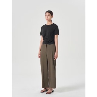 Áo thun nữ croptop màu sắc đơn giản kết hợp thiết kế xoắn eo phong cách Hàn Quốc