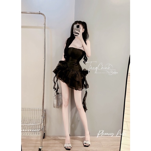 Đầm nữ tacta phối bèo siêu xinh