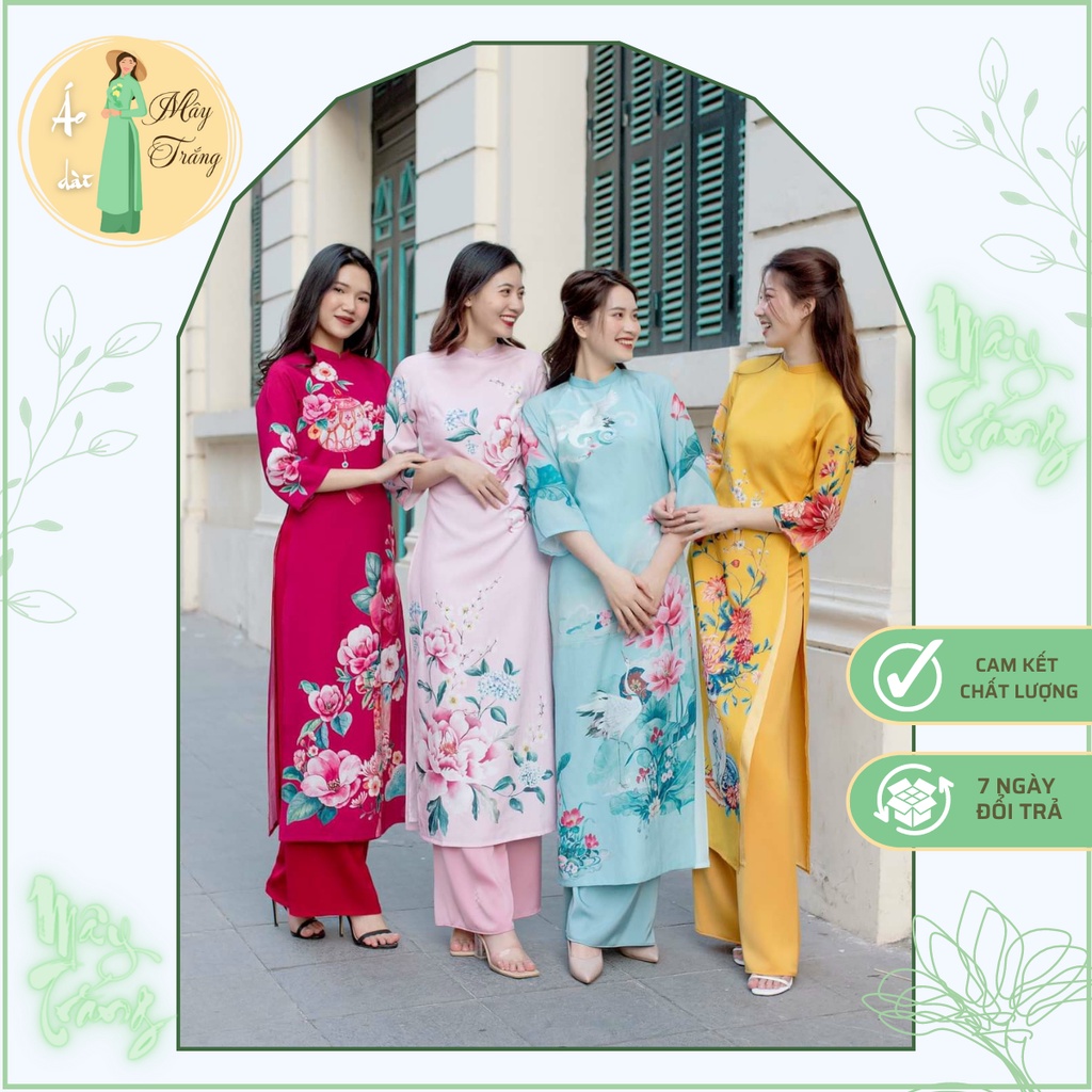 👗 ÁO DÀI ĐẸP 👗ÁO DÀI HOA HỒNG IN 3D 👗 ẢNH THẬT- CAO CẤP👗Áo dài xuống phố