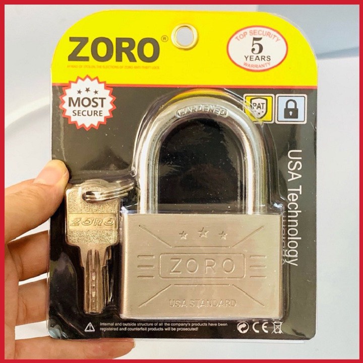 Ổ khóa ZORO 7 PHÂN LOẠI LỚN [MẪU MỚI SIZE ĐẠI]⚡FREE SHIP⚡Công nghệ Mỹ: chống cưa-chống cắt-chống đục-chống nước